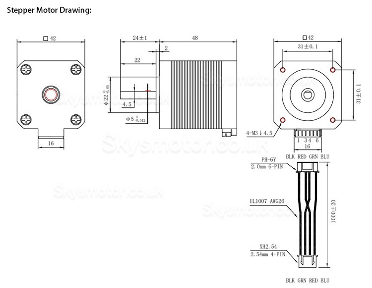 OUKEDA NEMA 17 Stepper Motor 17HS8401 2A 59Ncm 1.8 Deg D-cut for 3D Printer